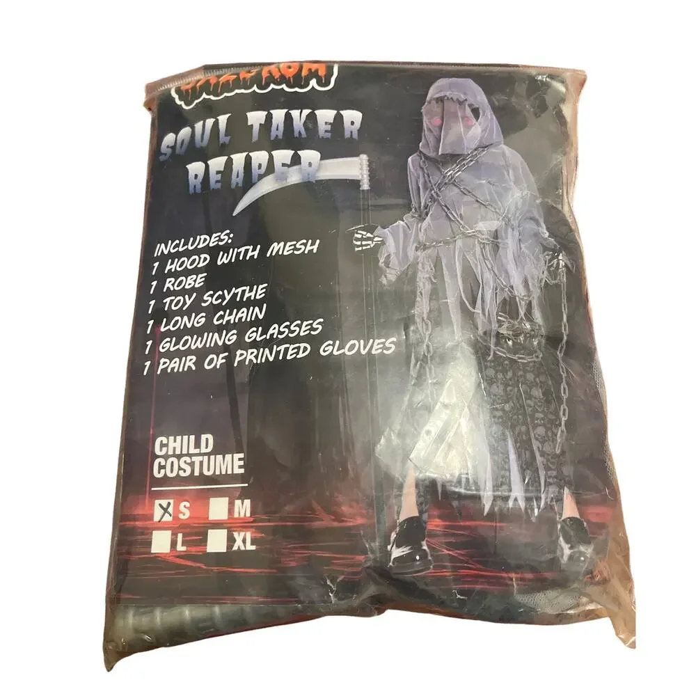 Kid's Soul Taker Reaper Costume New in Package Size Small